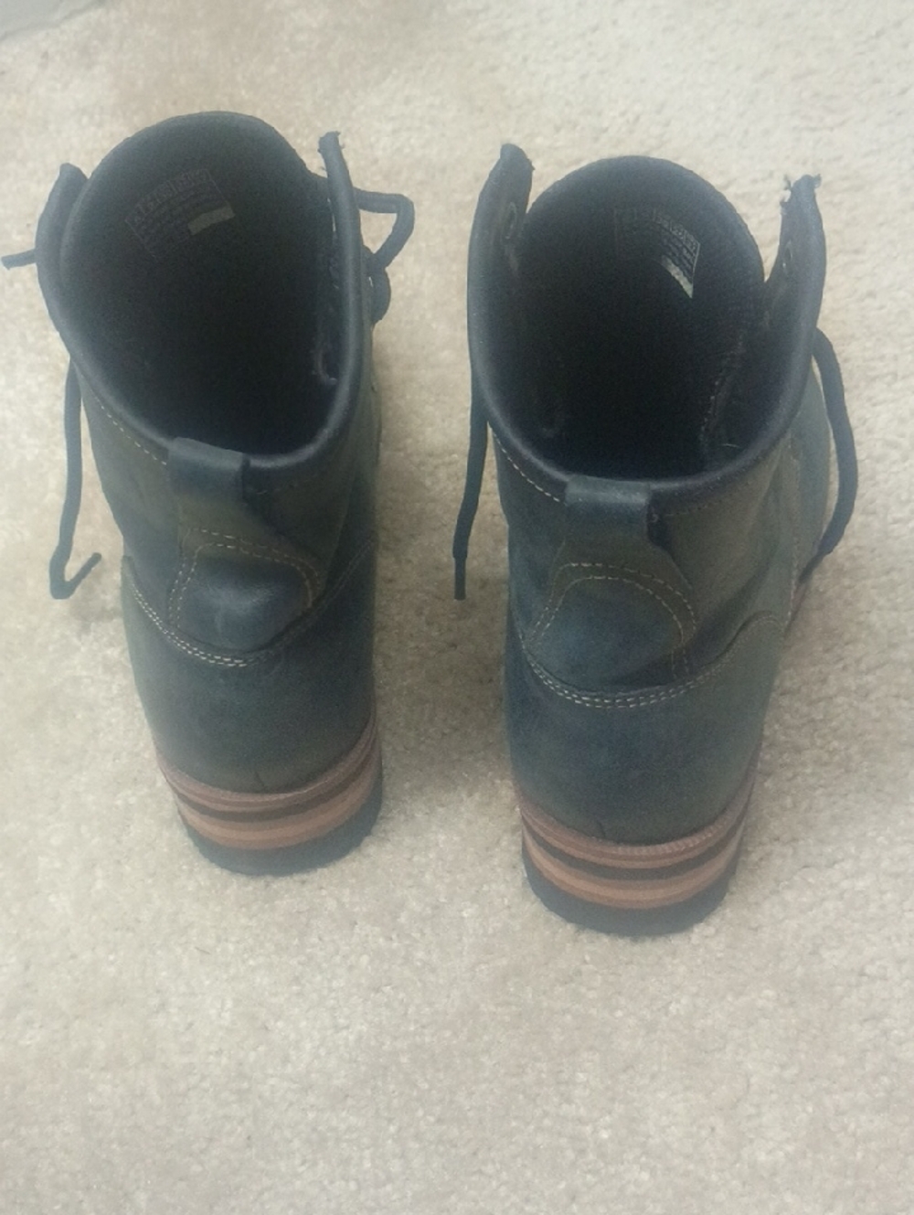 Skechers Black Lace-Up Leather Ankle Boots with Brown Sole - Picture 5 of 6